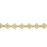 Safa Crystal Flower Link Bracelet featuring petite crystal flowers on a gold chain for elegant women's jewelry.
