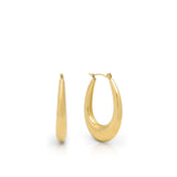Elise Gold Teardrop Hoop Earrings by ARIIRA, crafted in gold-plated stainless steel with a smooth, high-shine finish.