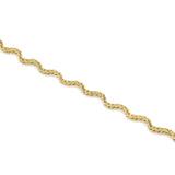 Close-up of Lina Gold Twist Rope Chain Bracelet by ARIIRA, showcasing the delicate wave-like twists in gold-plated stainless steel.