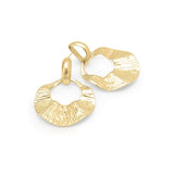 Noor Gold Textured Statement Earrings by ARIIRA, showcasing an elegant, sculptural design with organic textures.