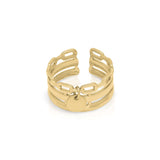 Yasmin Chain Band Ring by ARIIRA featuring gold links and a circular charm for bold, modern elegance.