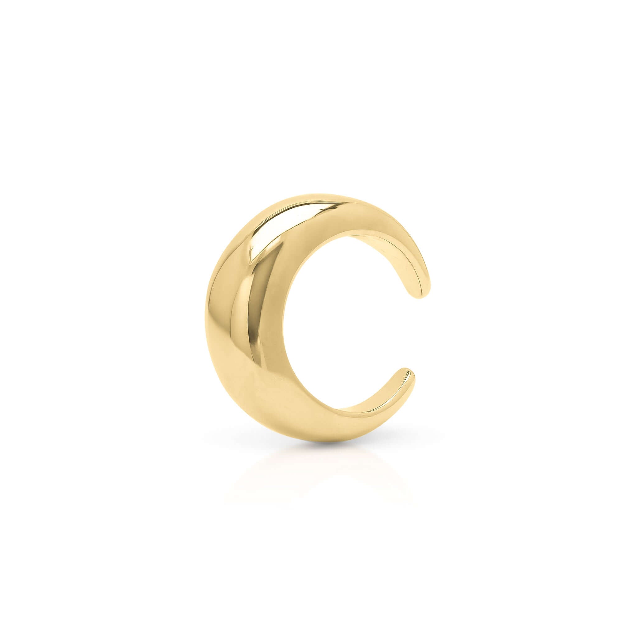 Noura Dome Band Ring by ARIIRA, smooth gold dome ring with reflective surface, perfect for daily wear and layering.
