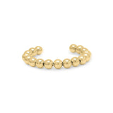 Divina Polished Beaded Gold Bangle by ARIIRA, featuring softly rounded spheres and a gleaming surface for elegant style.