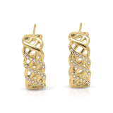 Dalia Crystal Lattice Hoop Earrings by ARIIRA, featuring gold latticework and sparkling crystals, perfect for elegant style.