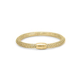 Amaris Coiled Mesh Tube Bracelet by ARIIRA with polished barrel clasp, featuring a fluid and structured design.