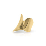 Elena sculpted leaf statement ring by ARIIRA, featuring a high-shine finish in an elegant, organic design.