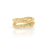 Sana Textured Twin Band Ring by ARIIRA, featuring a molten texture and organic design, perfect for meaningful jewellery.
