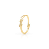 Lina Crystal Bar Adjustable Ring by ARIIRA featuring pavé-set sparkles in a delicate gold design.