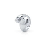 Elegant ARIIRA sculptural open dome ring with a polished mirror finish and fluid curves.
