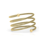 Zina Spiral Mesh Coil Bracelet by ARIIRA, featuring a textured mesh design and polished end spheres, effortlessly stylish.