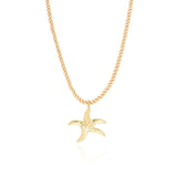 Lyra twisted rope necklace featuring a golden starfish charm pendant by ARIIRA, capturing oceanic elegance.