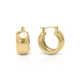 Ziva Chunky Gold Hoop Earrings by ARIIRA featuring smooth curves and polished finish, ideal for everyday wear.