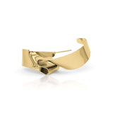 Alma Folded Ribbon Hoop Earrings by ARIIRA, sculptural gold hoops with a fluid design, perfect for day-to-night wear.