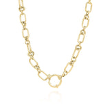 Elina Chunky Link Toggle Chain Necklace by ARIIRA, featuring bold links and a circular clasp, exuding quiet confidence.