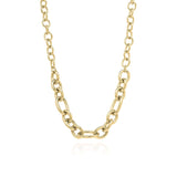 Sleek ARIIRA Sandra Oval Link Chain Necklace, golden polished links for a modern, elegant layering piece.