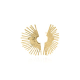 Leila Radiant Sunburst Earrings by ARIIRA, featuring a bold gold design radiating luxurious elegance.
