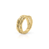 Sana textured twin band ring by ARIIRA, featuring a molten design inspired by organic forms and natural textures.