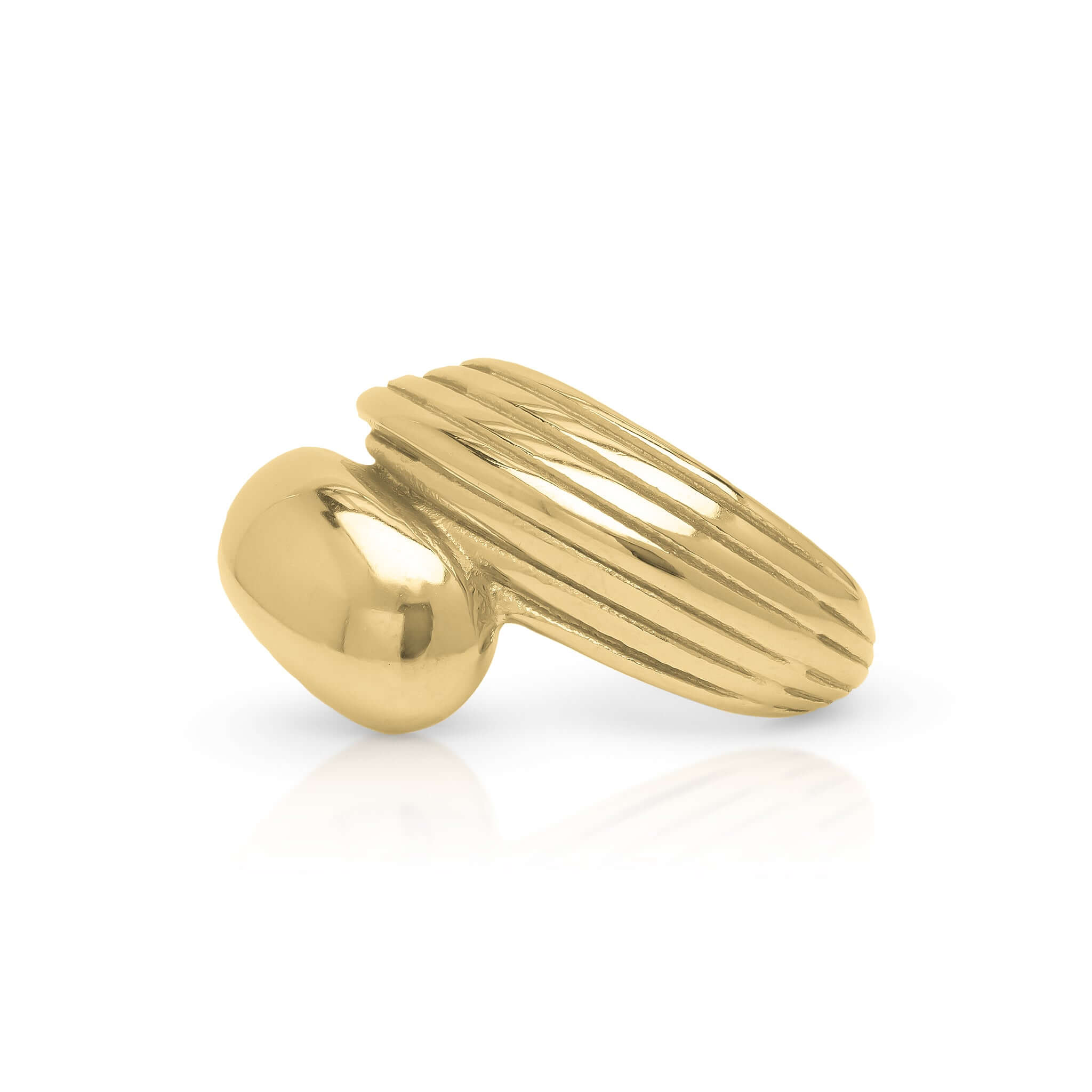 Ayla Textured Curve Hoop Earrings by ARIIRA, featuring smooth and ridged designs in waterproof gold.