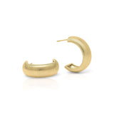 Gold ribbed hoop earrings by ARIIRA, featuring fine ridged detailing and a polished brushed finish.