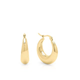 Alina Chunky Gold Hoop Earrings by ARIIRA, featuring a polished gold-plated stainless steel finish, lightweight and tarnish-free.