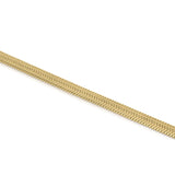 Layla Gold Herringbone Anklet from ARIIRA, gold-plated stainless steel, flexible weave for stylish summer wear.