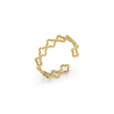 Amira Clover Cut Ring by ARIIRA, featuring a textured, open clover design for everyday elegance.