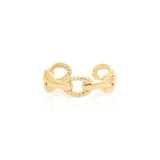 Raya Textured Chain Link Ring by ARIIRA, featuring twisted rope textures and a bold, comfortable design in tarnish-free gold.