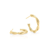 Mila Twisted Hoop Earrings by ARIIRA, gold-plated stainless steel with an elegant interwoven design.