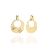 Noor Gold Textured Statement Earrings by ARIIRA, featuring sculptural design and organic texture, perfect for any occasion.