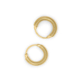 Sia Gold Coil Hoop Earrings by ARIIRA, showcasing a modern wrapped coil design in gold-plated stainless steel.