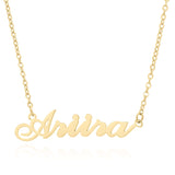 Elegant gold name necklace featuring the name 'Ariira', perfect for personalized jewelry layering.