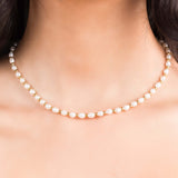 Elena Freshwater Pearl Bead Necklace by ARIIRA, featuring lustrous pearls and gold-toned beads for elegant style.