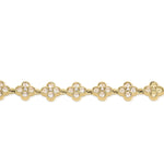Safa Crystal Flower Link Bracelet featuring petite crystal flowers on a gold chain for elegant women's jewelry.