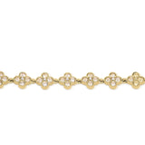 Safa Crystal Flower Link Bracelet featuring petite crystal flowers on a gold chain for elegant women's jewelry.