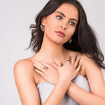 Model wearing the Agnes Water Drop Adjustable Ring, showcasing elegance and style in a minimalist design.