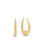 Elise Gold Teardrop Hoop Earrings by ARIIRA, crafted in gold-plated stainless steel with a smooth, high-shine finish.