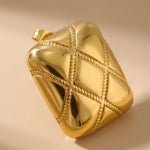 Gold Bev Geometrc Square Earrings