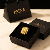 Gold Bev Geometrc Square Earrings