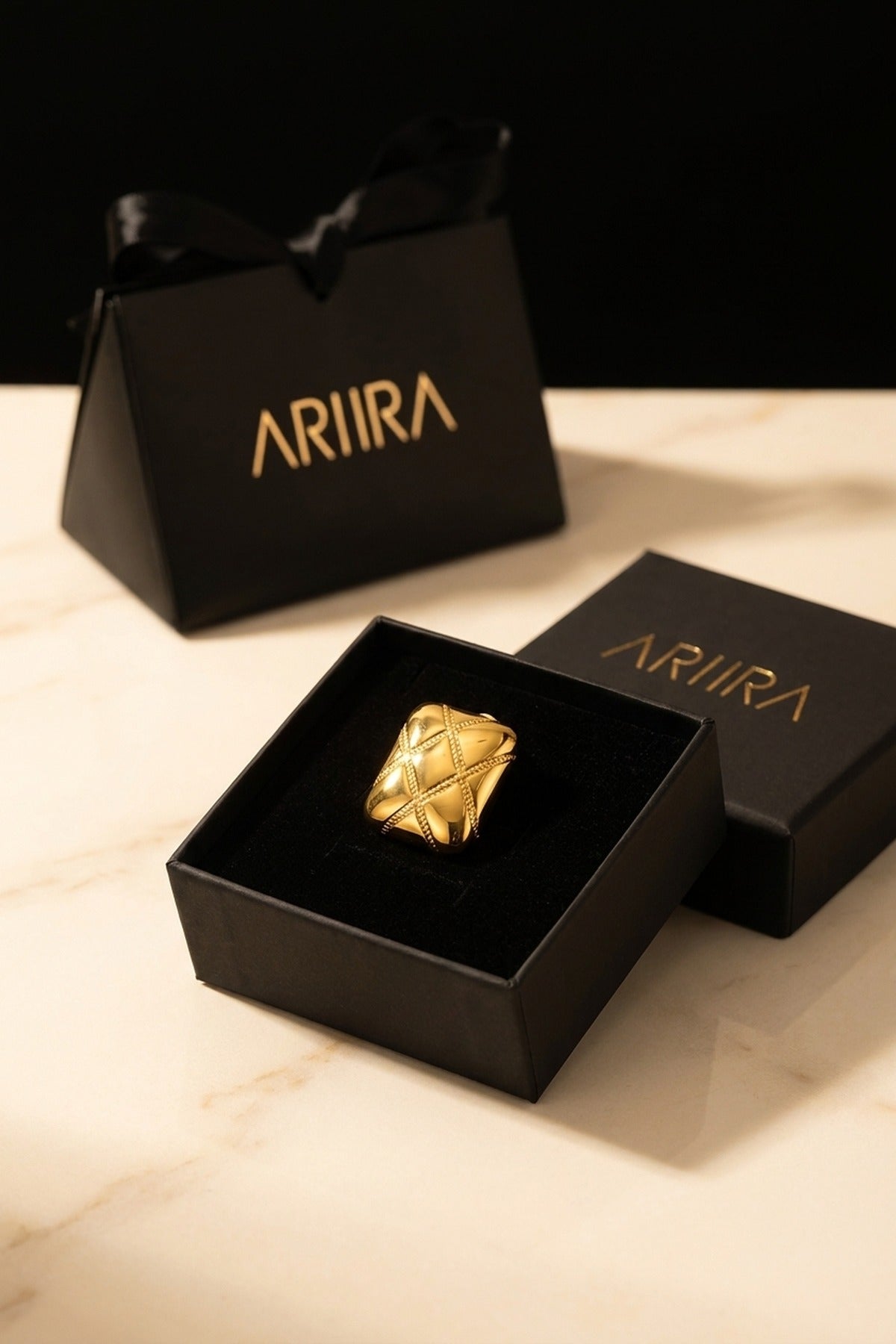 Gold Bev Geometrc Square Earrings