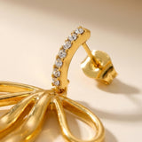 Gold Madihah Ribbon Bow Deluxe Earrings