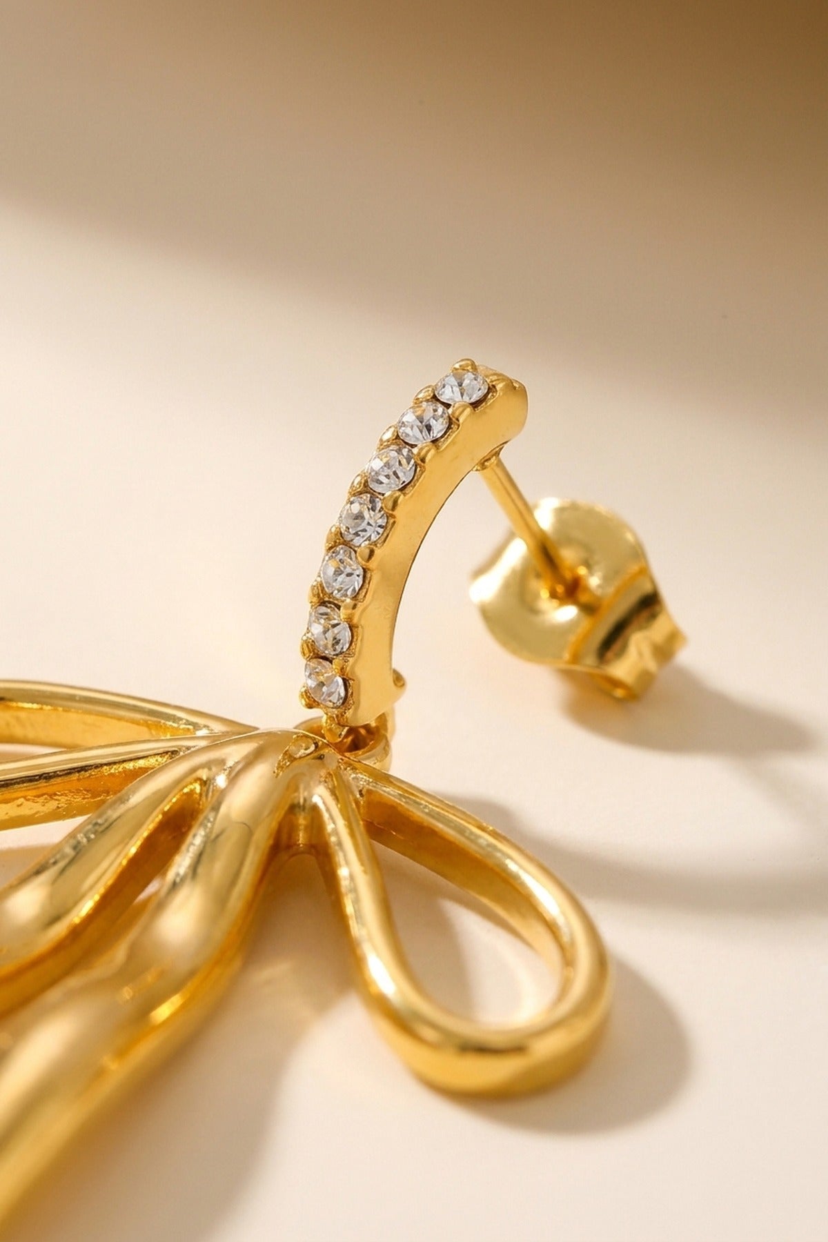 Gold Madihah Ribbon Bow Deluxe Earrings