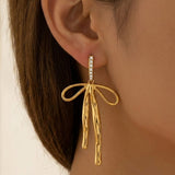Gold Madihah Ribbon Bow Deluxe Earrings