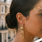Gold Madihah Ribbon Bow Deluxe Earrings