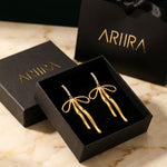 Gold Madihah Ribbon Bow Deluxe Earrings