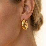 gold Allure Classic C Shaped Chunky Earrings