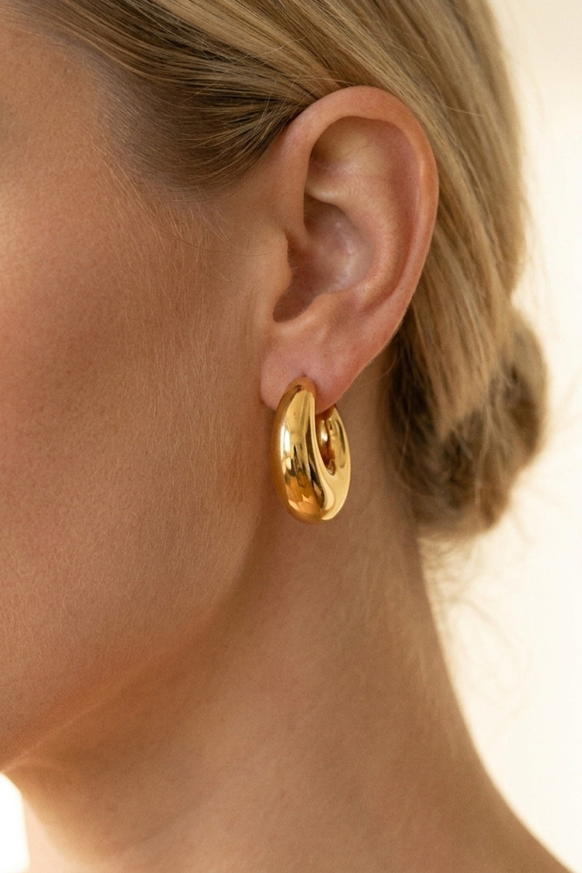 gold Allure Classic C Shaped Chunky Earrings