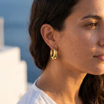 gold Allure Classic C Shaped Chunky Earrings