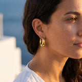gold Allure Classic C Shaped Chunky Earrings
