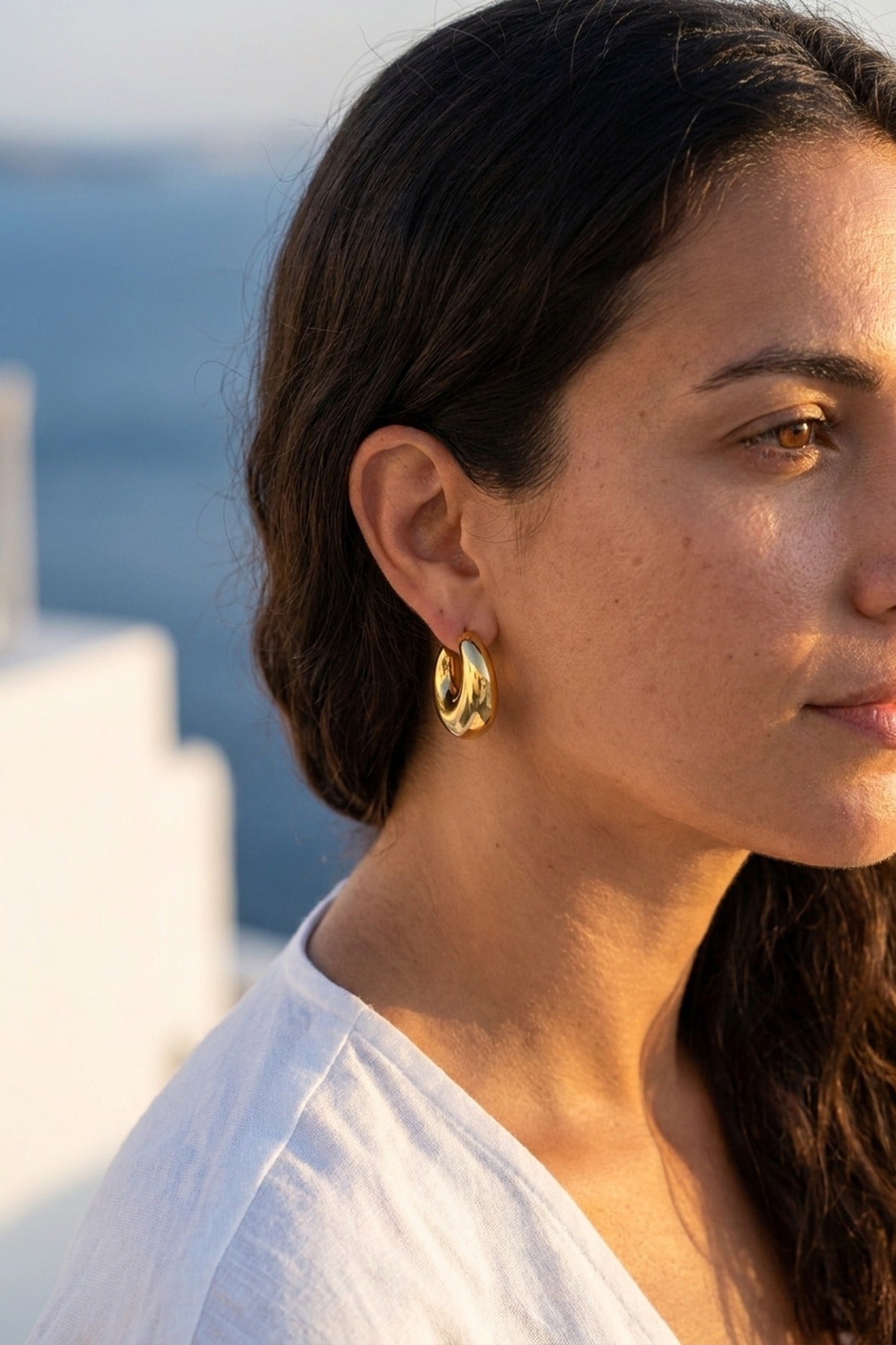 gold Allure Classic C Shaped Chunky Earrings