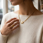 Gold Rabban Agate Stone Layered Necklace